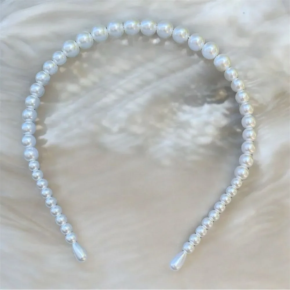 NWOT New Anthropologie Pearl Headband/Choker Necklace & Black Velvet Hair Bow